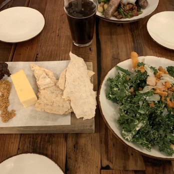 Caboose Tavern - Cheddar cheese board with honey and fig, broccolini kale salad, Boxcar brown ale - New American Near Me - Vienna, Virginia Caboose Tavern - Cheddar cheese board with honey and fig, broccolini kale salad, Boxcar brown ale - New American Near Me - Vienna, Virginia