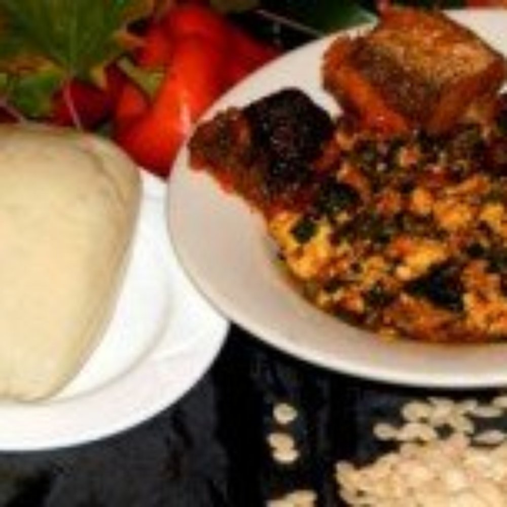 Mama Osas African Restaurant - a bowl of mashed potatoes and a plate of tofu - African Near Me - Chicago, Illinois Mama Osas African Restaurant - a bowl of mashed potatoes and a plate of tofu - African Near Me - Chicago, Illinois