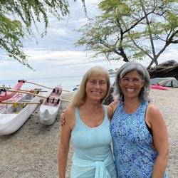 Calley O'Neill and The Full Body Elixir - Teacher Callie & me on the beach after yoga class.