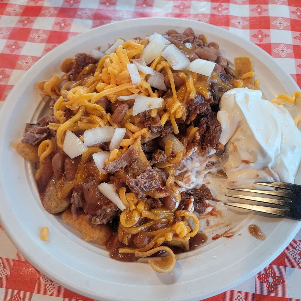 Lone Star Bar-B-Que - Frito pie with brisket and beans. - Barbeque Near Me - Fort Worth Tx, Texas Lone Star Bar-B-Que - Frito pie with brisket and beans. - Barbeque Near Me - Fort Worth Tx, Texas