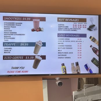 Donut Time - a menu on the wall - Donuts Near Me - Antioch, Tennessee
