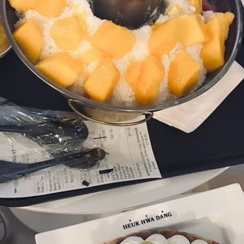 Heuk Hwa Dang - Mango Berry Snow Flake ; Green Grape Croffle - Desserts Near Me - New York, New York Heuk Hwa Dang - Mango Berry Snow Flake ; Green Grape Croffle - Desserts Near Me - New York, New York
