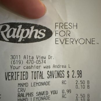 Ralphs - Location and cashier that helped me out . - Grocery Near Me - San Diego, California Ralphs - Location and cashier that helped me out . - Grocery Near Me - San Diego, California