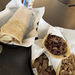 Super Burrito and tacos