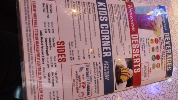 Menu photo 1 Bubba's 33 Lubbock, TX