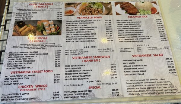 Menu photo 2 Hello Vietnam Pho & Roll Peoria, AZ Menu photo 2 Hello Vietnam Pho & Roll Peoria, AZ