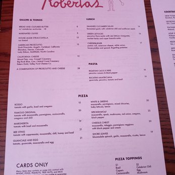 Roberta's - Menu - Pizza Near Me - Culver City, California