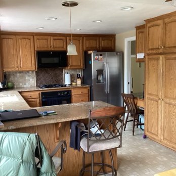 Ace Crown Painting - Old Refaced honey oak kitchen cabinets - Painters Near Me