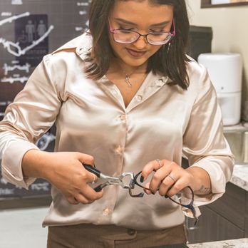 Sweet View Optical - Fernanda ensuring our frames are made to perfectly fit each of our visitors - Eyewear & Opticians Near Me - Sugar Hill, Georgia Sweet View Optical - Fernanda ensuring our frames are made to perfectly fit each of our visitors - Eyewear & Opticians Near Me - Sugar Hill, Georgia