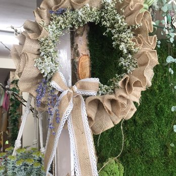 Alina Florist - Door wreath with hessian and lavender - Florists Near Me - Thirsk, NYK