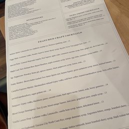 Drink menu