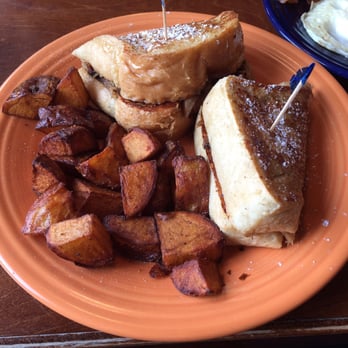 Thunderbird Cafe - Sticky pig! Really yummy stuffed with BBQ pulled pork and Sriracha sauce. - Breakfast & Brunch Near Me - McGaheysville, Virginia
