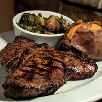 LongHorn Steakhouse - T-Bone with crispier brussel sprouts and sweet potato...yum! - Steakhouses Near Me - Saint Augustine, Florida LongHorn Steakhouse - T-Bone with crispier brussel sprouts and sweet potato...yum! - Steakhouses Near Me - Saint Augustine, Florida