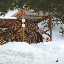 BRORA Yurts - Lots of wood provided - lumberjack not included.