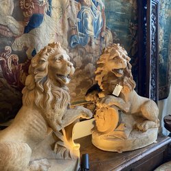 Kevin Stone Antiques - Pair of 19th c terra cotta lions