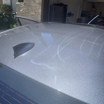 Mint Auto Salon - Right: holograms from shoddy buffering techniques Left: post-polishing from Mint Auto Salon - Auto Detailing Near Me