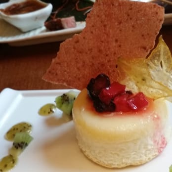 Roka Akor - Chicago - dessert - probably yuzu or passionfruit cheesecake? - Sushi Bars Near Me - Chicago, Illinois Roka Akor - Chicago - dessert - probably yuzu or passionfruit cheesecake? - Sushi Bars Near Me - Chicago, Illinois