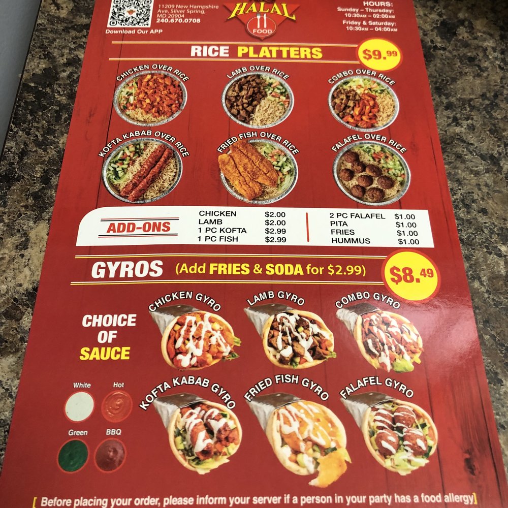 Naz's Halal Food - White Oak - Naz's Halal Menu (Front). - Halal Near Me - Silver Spring, Maryland Naz's Halal Food - White Oak - Naz's Halal Menu (Front). - Halal Near Me - Silver Spring, Maryland