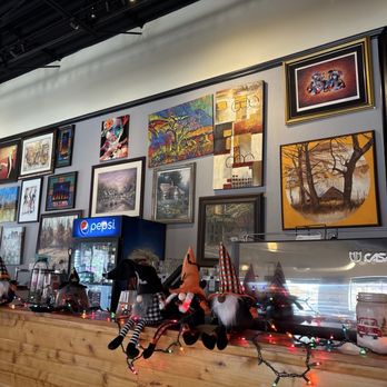 Rising Sun Cafe - A wall full of beautiful art - Cafes Near Me - Denton, Texas Rising Sun Cafe - A wall full of beautiful art - Cafes Near Me - Denton, Texas