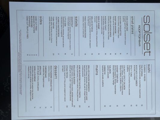 Menu photo 3 Solset Bar Arlington, VA