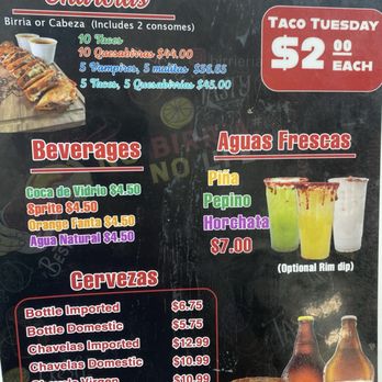 Birrieria Sinaloa - MENU - Tacos Near Me - Palm Desert, California Birrieria Sinaloa - MENU - Tacos Near Me - Palm Desert, California