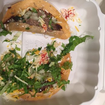 Dos Coyotes Border Cafe - This is what our crispy chicken taco (aka they gave us steak) looked like when we got home. - Tex-Mex Near Me - San Ramon, California