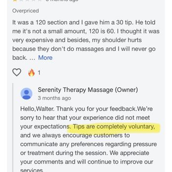 Serenity Therapy Massage - Where it states tips are completely voluntary. - Massage Near Me - Riverside, California Serenity Therapy Massage - Where it states tips are completely voluntary. - Massage Near Me - Riverside, California