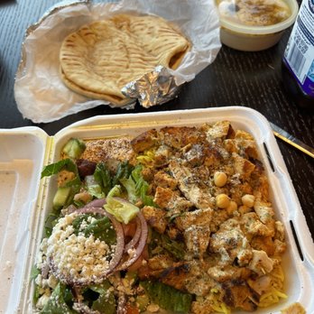 Gyro Flame - Chicken shawarma plate and hummus in background - Vegetarian Near Me - Auburn, Washington Gyro Flame - Chicken shawarma plate and hummus in background - Vegetarian Near Me - Auburn, Washington