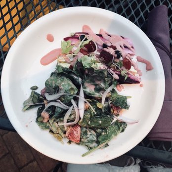 Mona Lisa's - Organic beets and spinach local salad with goat cheese - Italian Near Me - Eau Claire, Wisconsin Mona Lisa's - Organic beets and spinach local salad with goat cheese - Italian Near Me - Eau Claire, Wisconsin