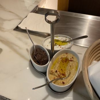 Michael Mina - Hummus, tapenade, tzatziki sauce - New American Near Me - Las Vegas, Nevada Michael Mina - Hummus, tapenade, tzatziki sauce - New American Near Me - Las Vegas, Nevada