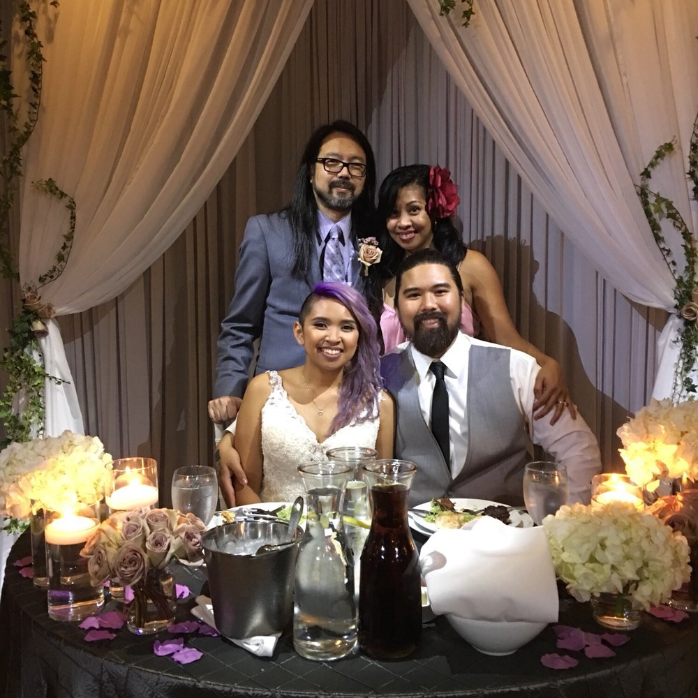 Chloe Rose - Sweetheart table arrangement during the reception using arch use during the ceremony - Floral Designers Near Me