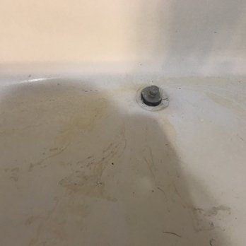 Prestige Resurfacing - Before pic: stained/discolored peeling floors; apparently from a previous refinishing job by previous owner - Refinishing Services Near Me - Atlanta, Georgia