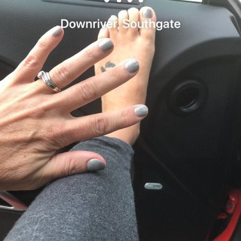 Vivi - Grey gel nails - shellac is worth it - they last weeks vs days....never tried grey before, but I loved this shiny gray option #232 - Nail Salons Near Me - Southgate, Michigan Vivi - Grey gel nails - shellac is worth it - they last weeks vs days....never tried grey before, but I loved this shiny gray option #232 - Nail Salons Near Me - Southgate, Michigan