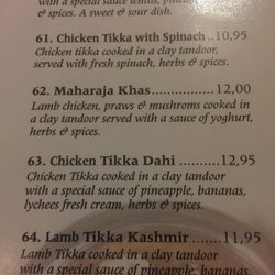 Maharaja Mahal - English menu