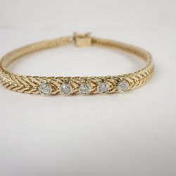 14k .40 ct bezel set diamond bracelet , see hhorwitz.com