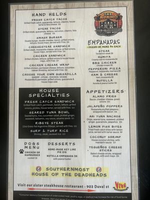 Menu photo 1 The Alamo Key West, FL