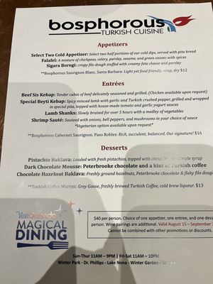 Menu photo 3 Bosphorous Turkish Cuisine Winter Park, FL