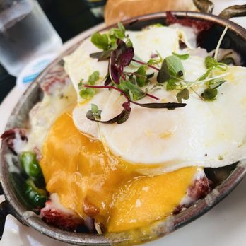 The Brunch Pub - Corned beef hash skillet. LOTS o' cheese, yum! - Pubs Near Me - Centerville, Ohio