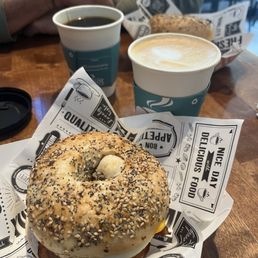Bacon egg and cheese bagel on an everything bagel. Thank me later.