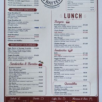 Cherries & Batter Breakfast Cafe - Menu sheet - Pancakes Near Me - San Diego, California Cherries & Batter Breakfast Cafe - Menu sheet - Pancakes Near Me - San Diego, California