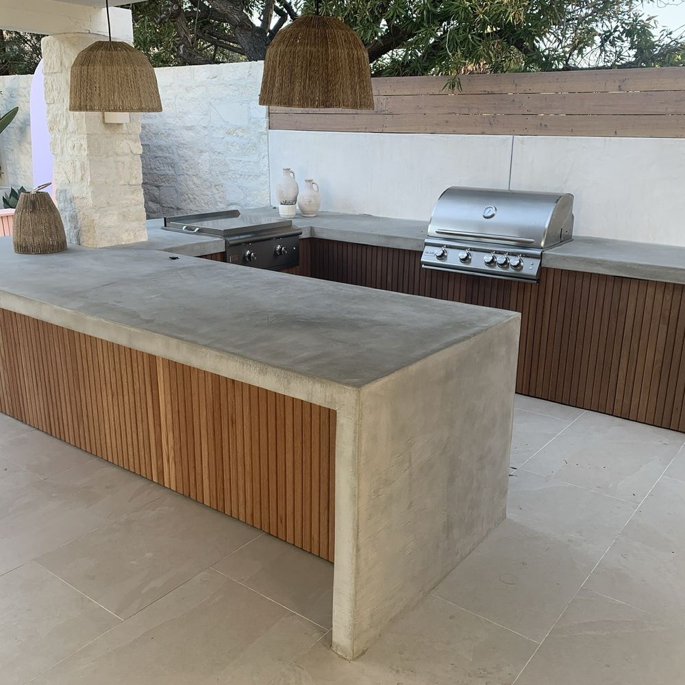 Concrete countertop and bbq