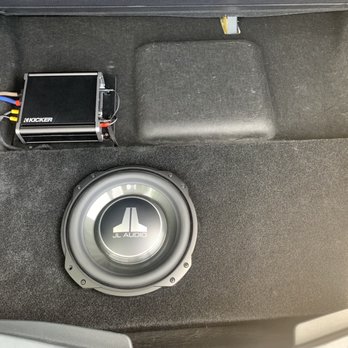 Car Audio Engineers - Custom fiberglass 10" flat JL subwoofer in spare tire wheel area - Car Stereo Installation Near Me - Sacramento, California