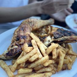 Mile End - Jerk chicken with mason frites. Wow what a combination great tender chicken. Grilled to perfection. The frites were house cut and sweet