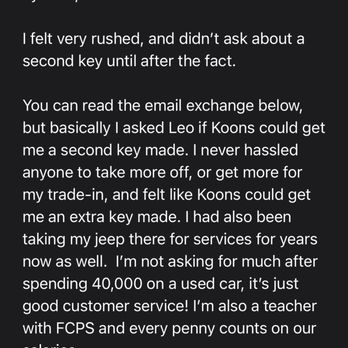 Koons Tysons Chrysler Dodge Jeep Ram - Email to all managers at KOONS Jeep/dodge whatever - Car Dealers Near Me - Vienna, Virginia Koons Tysons Chrysler Dodge Jeep Ram - Email to all managers at KOONS Jeep/dodge whatever - Car Dealers Near Me - Vienna, Virginia