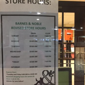 Barnes & Noble - Current store hours as of 7/16/2020. - Bookstores Near Me - Honolulu, Hawaii
