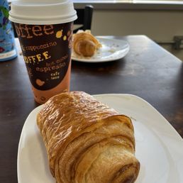 Chocolate Croissant and Chai Latte Chocolate Croissant and Chai Latte