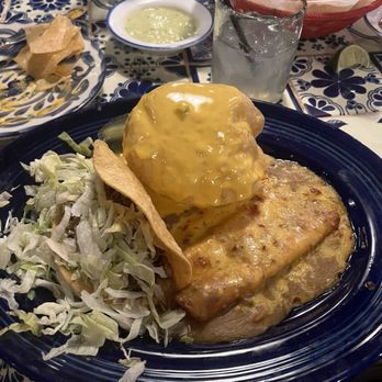 Los Tios - Combo with taco cheese enchilada, and they are known for the puff with cheese. All very good. - Tex-Mex Near Me - Houston, Texas Los Tios - Combo with taco cheese enchilada, and they are known for the puff with cheese. All very good. - Tex-Mex Near Me - Houston, Texas