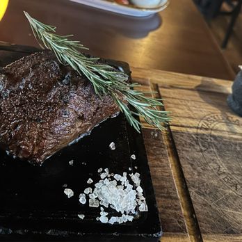 Sonora Steak - Vacio, medium rare. Chimichurri in the corner. Absolutely incredible!! - Steakhouses Near Me - Maple Valley, Washington Sonora Steak - Vacio, medium rare. Chimichurri in the corner. Absolutely incredible!! - Steakhouses Near Me - Maple Valley, Washington