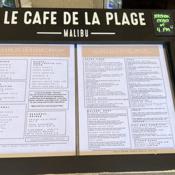 Le Cafe De La Plage - Menu! - Coffee & Tea Near Me - Malibu, California Le Cafe De La Plage - Menu! - Coffee & Tea Near Me - Malibu, California