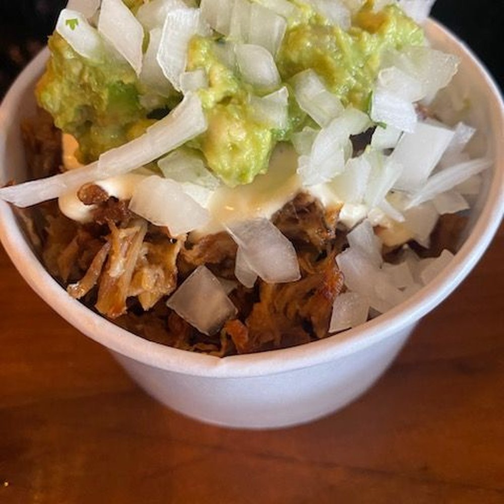 Las Almas Rotas - Burrito  bowl with guacamole and onions - Cocktail Bars Near Me - Dallas, Texas